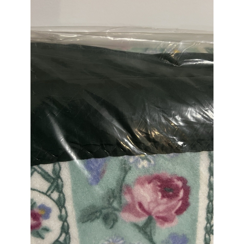 Vtg Satin Trim Blanket Floral Cottage Full Twin 72x90 Cottagecore Shabby Chic - Picture 5 of 5